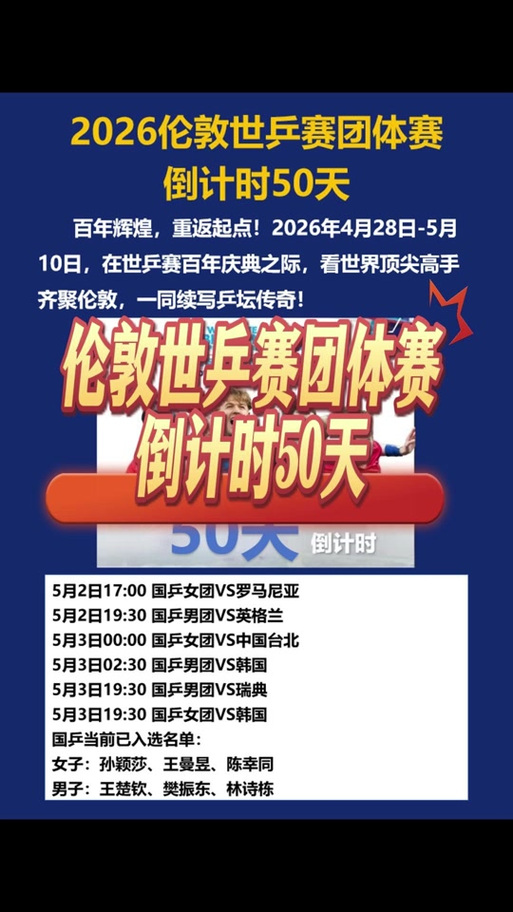 伦敦世乒赛时间截图