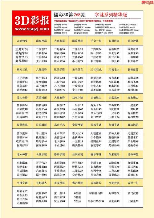 3d未卜先知字谜总汇截图