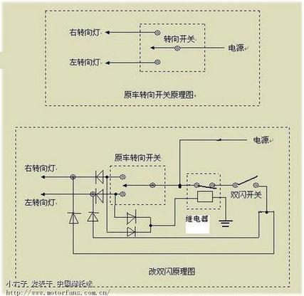 摩托车双闪开关接线图