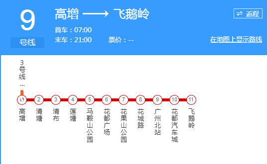 花都地铁站9号线路图