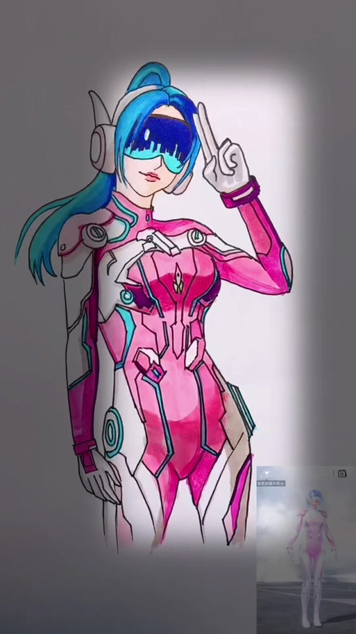 和平精英的火箭少女怎么画