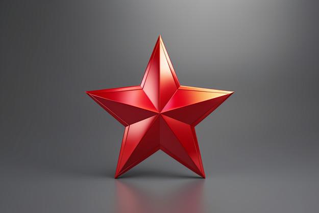word红色五角星边框