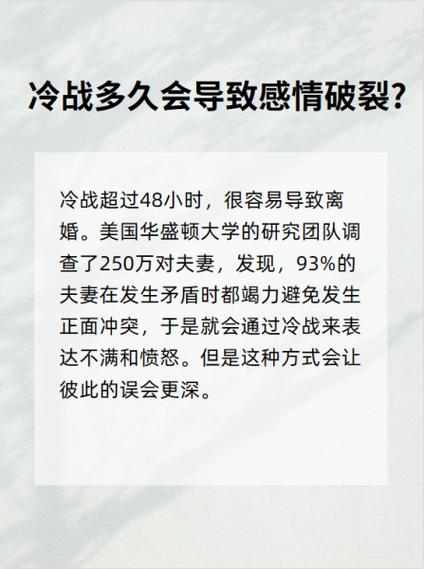 夫妻冷战多久感情就没了