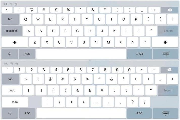 ipad蓝牙键盘组合键截图