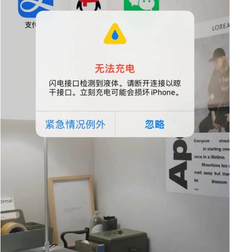 苹果手机充电器沾水了充不上电缩略图