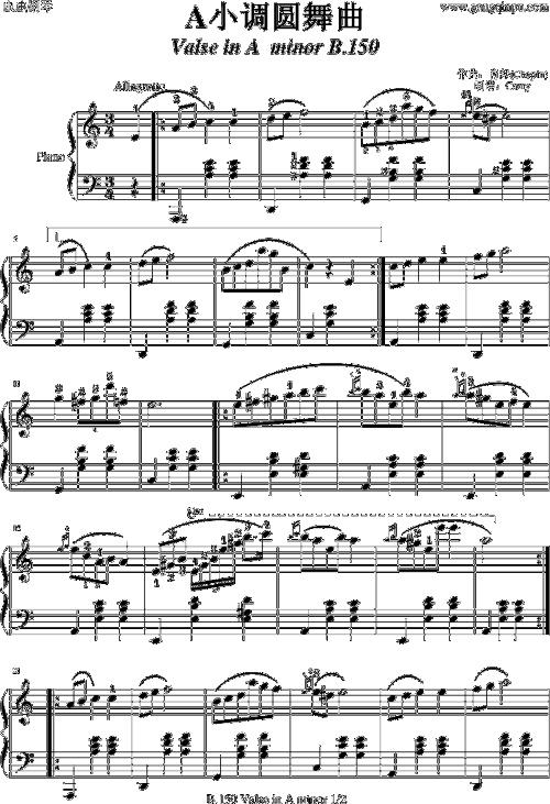 肖邦a小调圆舞曲op.34no.2钢琴谱子