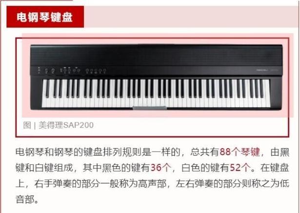 电子琴多少个白键和黑键
