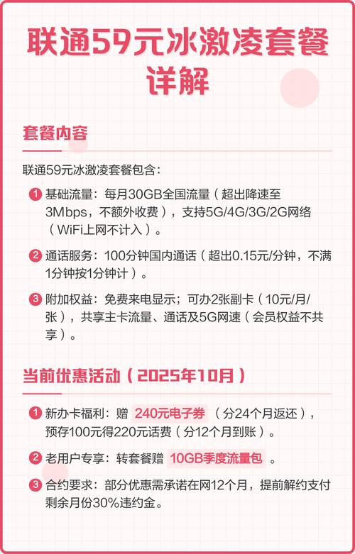 联通59套餐明细