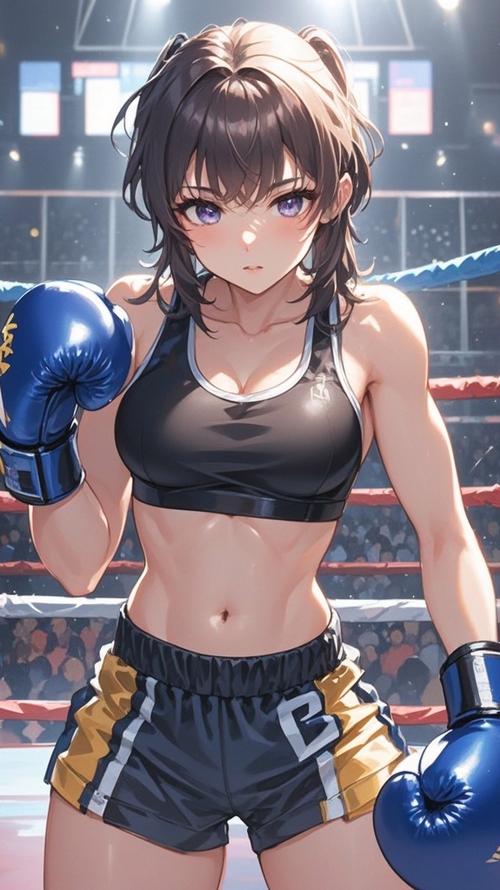 二次元女生打拳击
