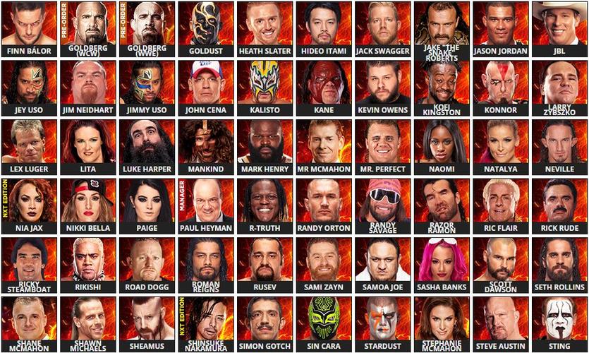 wwe2k26人物名单
