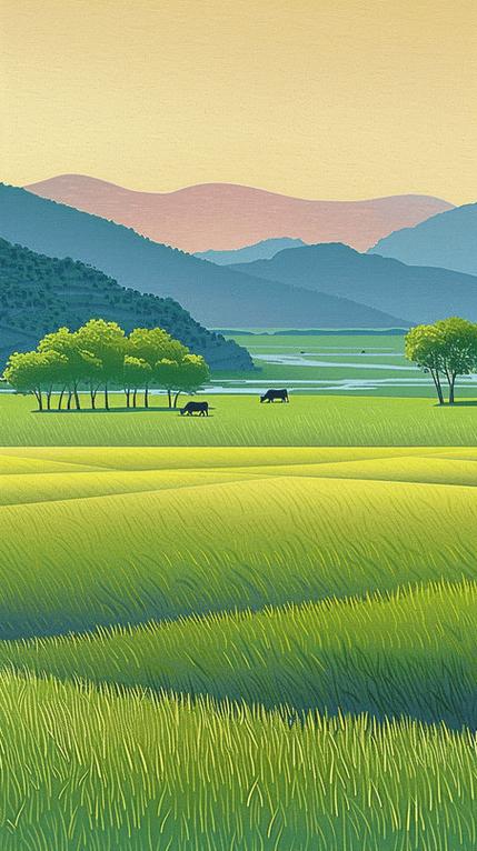 美丽的夏日牧场