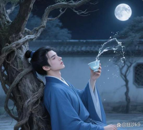 孤樽对月悲寂寥,把酒临风沧然笑