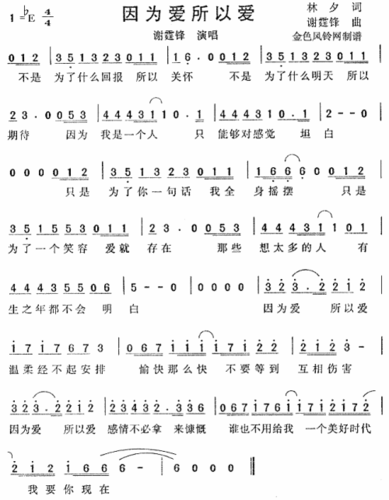 《因为爱所以爱》歌词截图