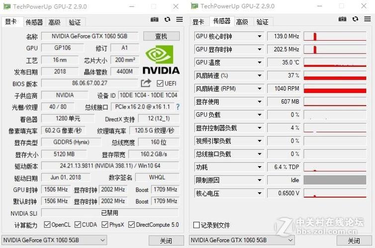 显卡1060性能指标