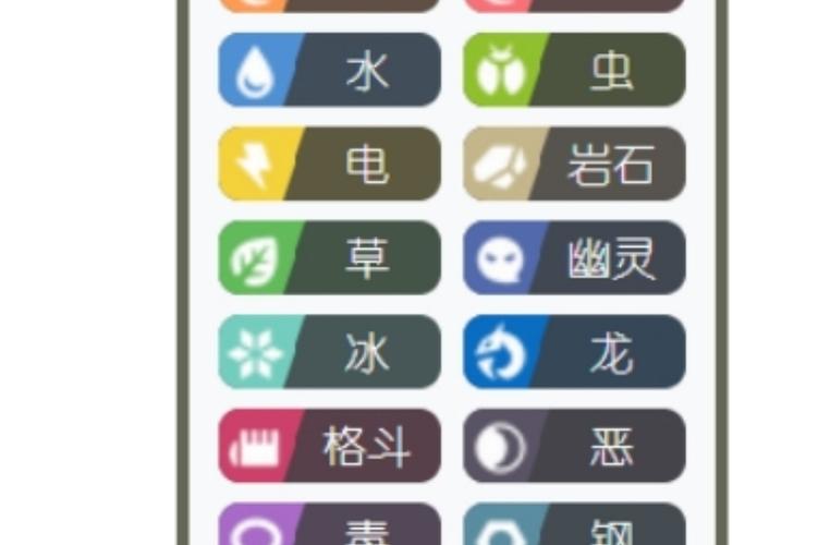 我的世界宝可梦属性表图标