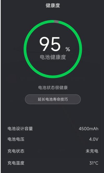 小米手机电池状况正常的百分比