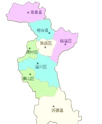 山东淄博行政地图