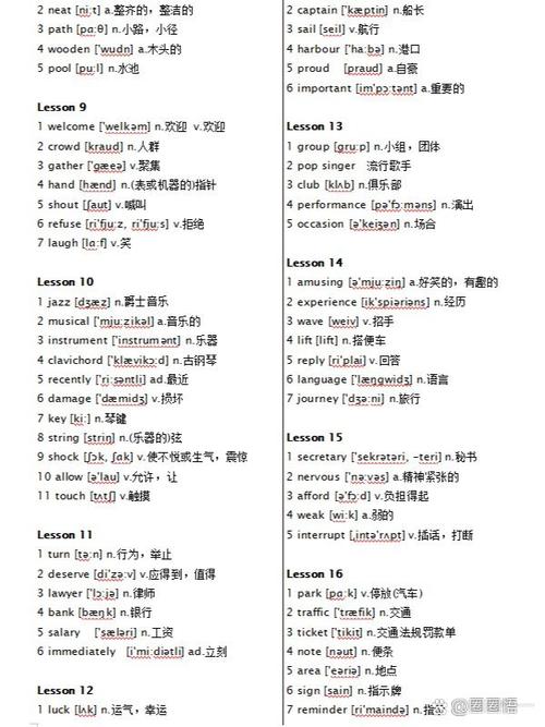 新概念英语第二册单词打印缩略图