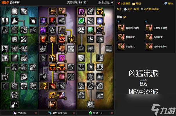 魔兽世界80级野德pvp天赋