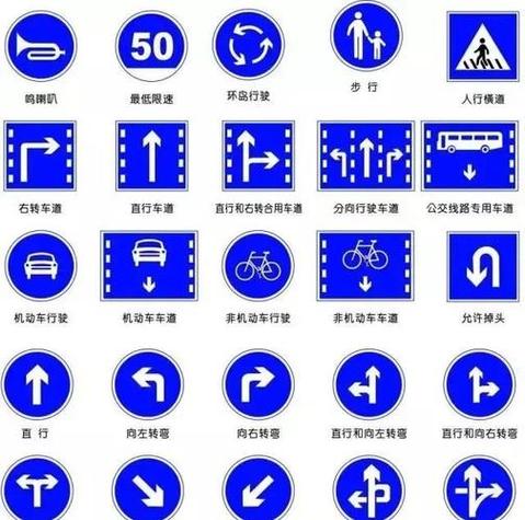 交通蓝色50标志图标