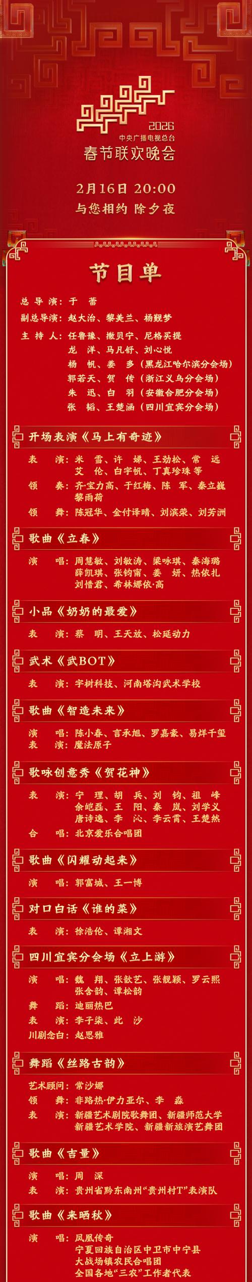 2026年少儿春晚节目单截图