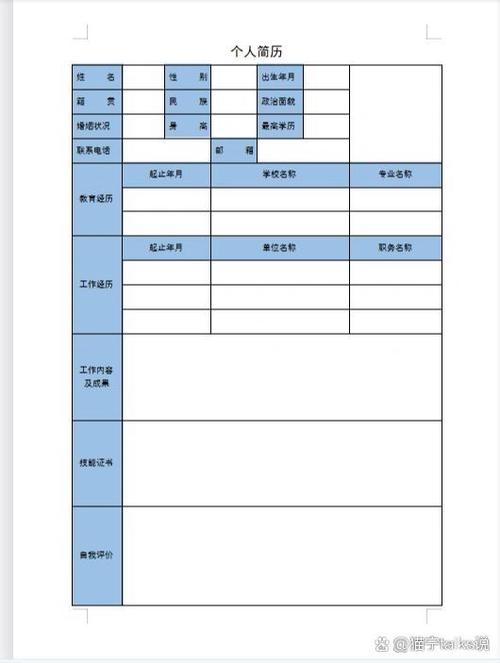 入职简历表个人简历表格