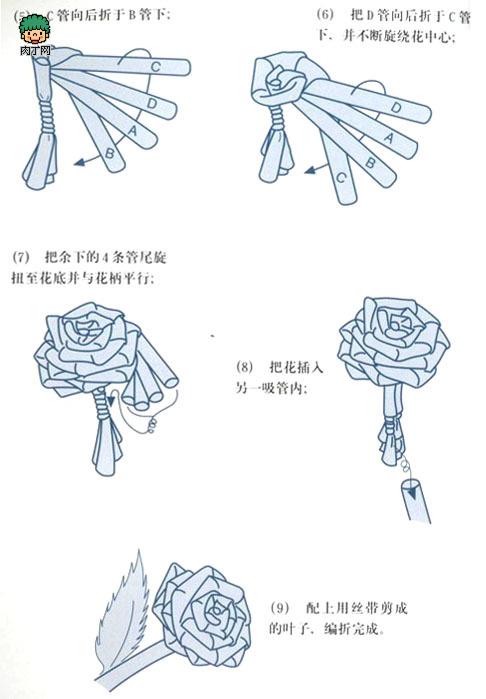 吸管怎么折玫瑰