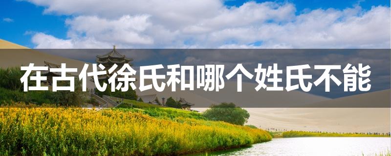 徐姓和什么姓不能结婚截图