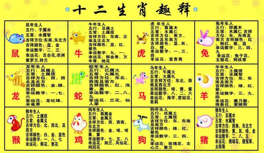 十二生肖属性及代号知识大全
