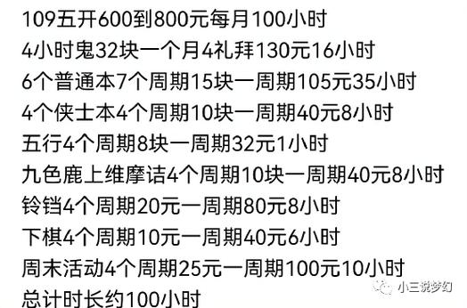 109师门收益一览表