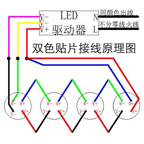 led灯红黄蓝线接两根怎么接缩略图