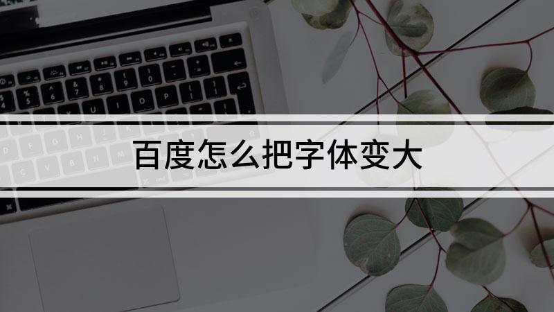 看百度字体怎样放大