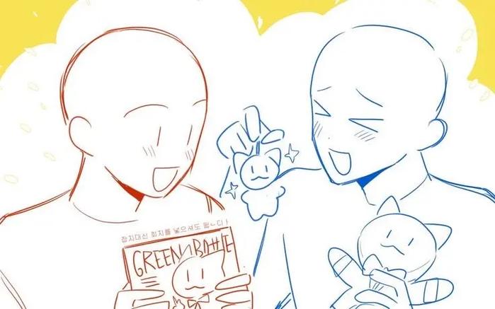 双人画画一人一半缩略图