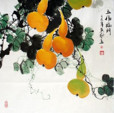 五福临门国画