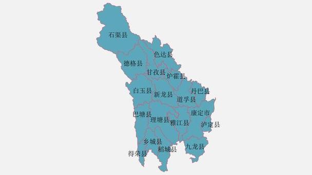 甘孜县各乡镇地图