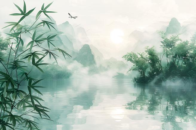 青山隐隐秋水渺渺打一成语