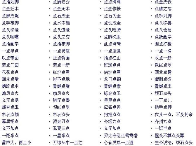 点的成语有哪些
