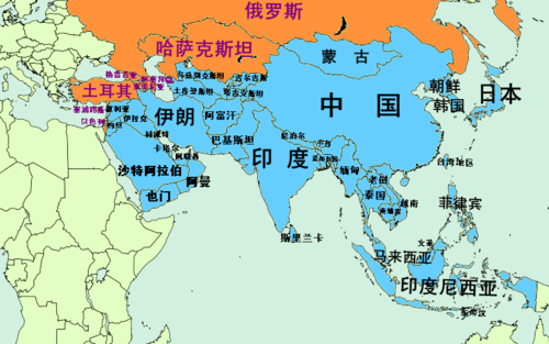 亚洲地图高清地图