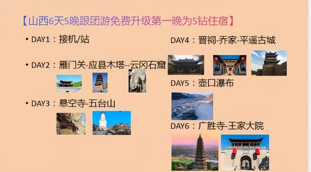山西6天5晚跟团游价格表