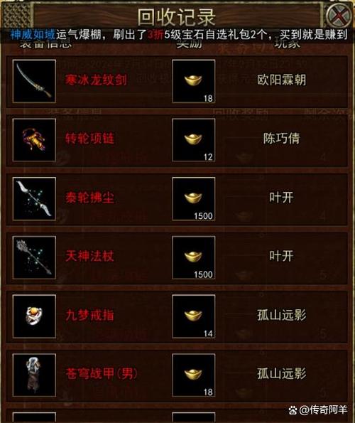 传奇3装备一览表图片