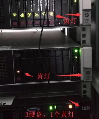 服务器磁盘阵列闪黄灯