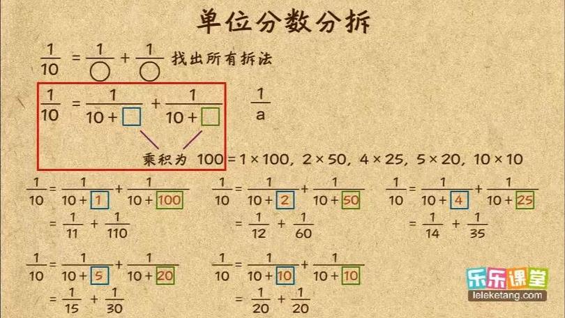 拆分法计算公式