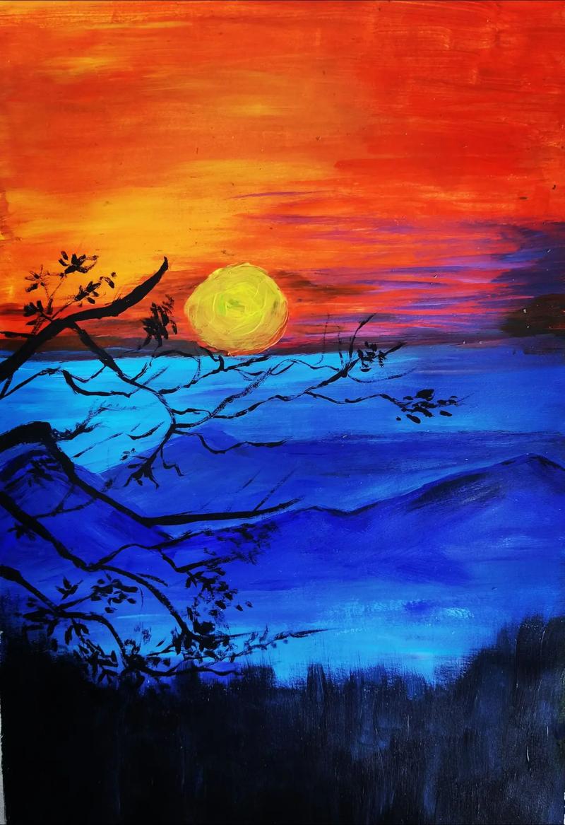 7岁～10岁画夕阳