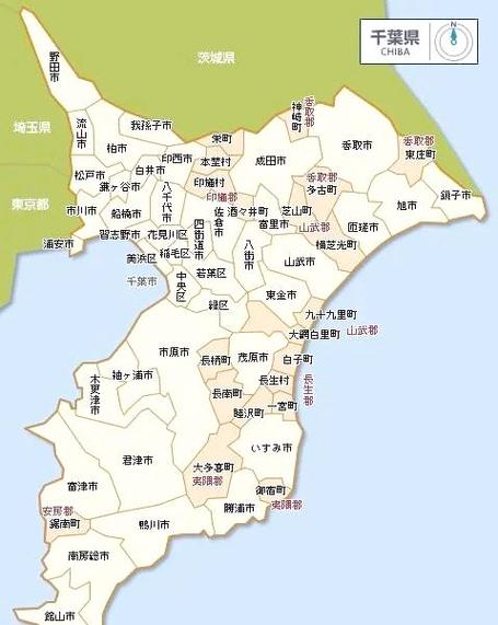 日本千叶县地图
