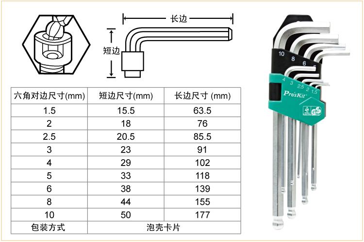 内六角快速扳手规格型号