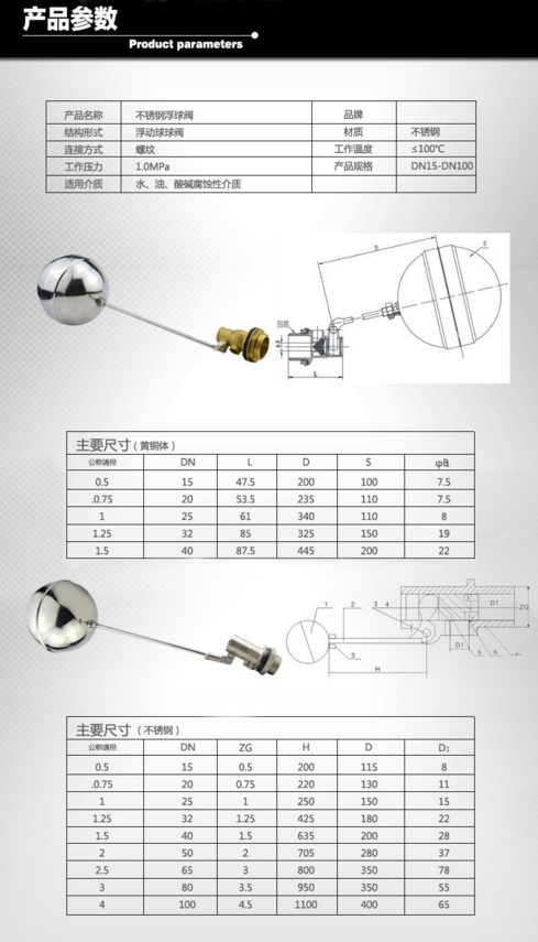 浮球开关型号规格截图