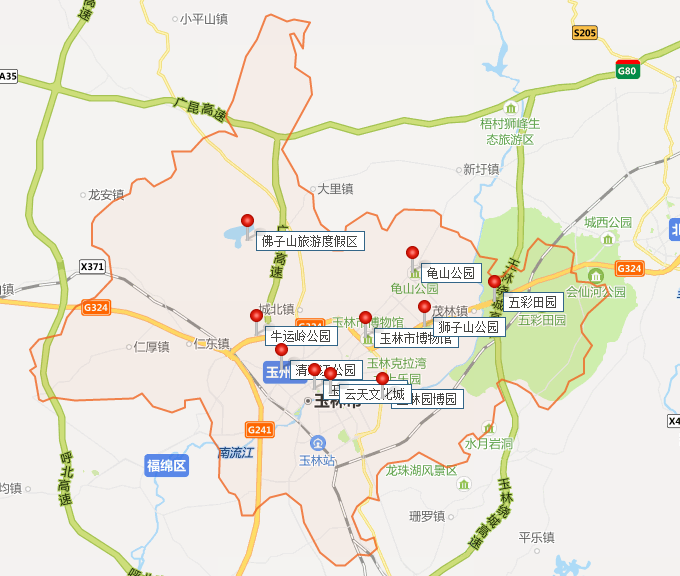 玉林市玉州区地图