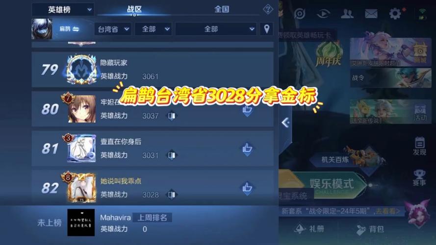 王者荣耀战区哪里战力低缩略图