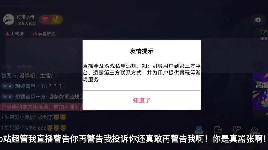 b站黄标警告是什么