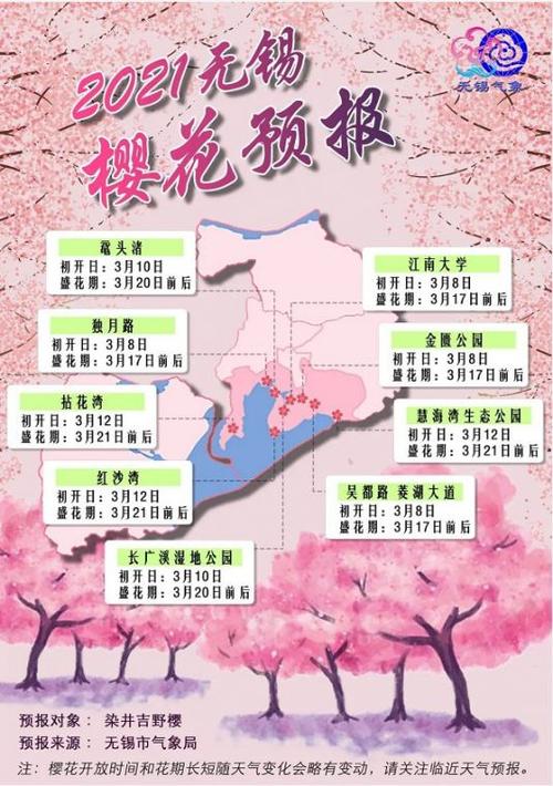 樱花开放时间表截图